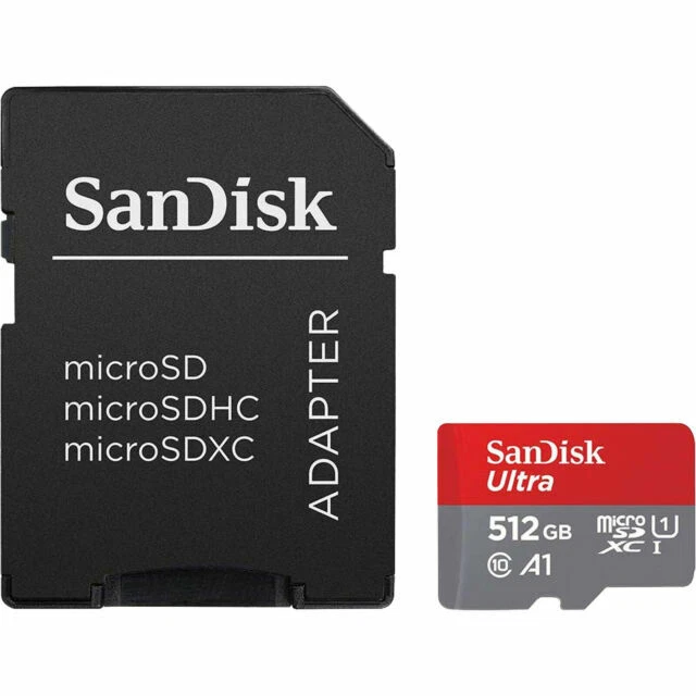 SanDisk Ultra 512GB Class 10 - microSDXC UHS-I Memory Card with SD Adapter (SDSQUAR-512G-GN6MA)