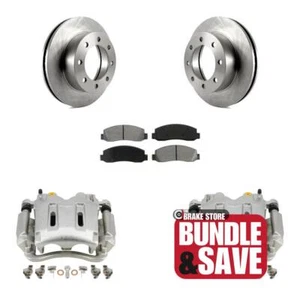 Front Disc Brake Caliper Rotor & Semi-Metallic Pad Kit For 4WD XL XLT King Ranch - Picture 1 of 15