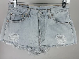 Vintage 90s LEVI'S 501 Denim Cutoff Shorts WOMENS 28" Waist ACTUAL USA MADE Boho - Imagen 1 de 15
