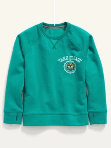 Old Navy Kid Boys Vintage Green Tiger Crew-Neck Pullover Sweatshirt Size L or XL - Picture 1 of 3