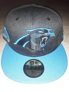 CAROLINA PANTHERS FITTED HAT NEW ERA NFL FOOTBALL JERSEY COLOR MEN L XL 7 1/2 - Picture 1 of 8
