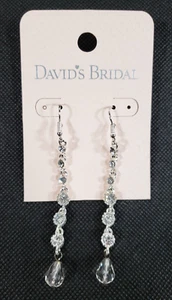 DAVIDS BRIDAL EARRINGS SPARKLY DANGLE RHINESTONES - Bild 1 von 4