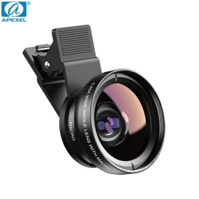 APEXEL 2in1 0.45X Wide Angle With 12.5X Macro Lens Phone Camera Lens For Phones