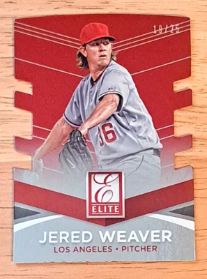 Jered Weaver /25👀👀- ⭐SÚPER RARO⭐ - 2015 Panini Elite - Troquelado rojo - Ángeles Foto 1 de 3