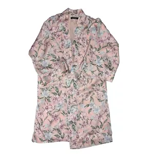 LAUREN RALPH LAUREN Rosa Satinado Floral Frente Abierto Kimono Plumero Bolsillos Talla Grande - Imagen 1 de 7