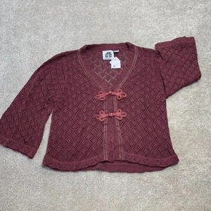 Storybook Knits Sweater Women's Large Maroon HSN Officewear Business NWT - Picture 1 of 14