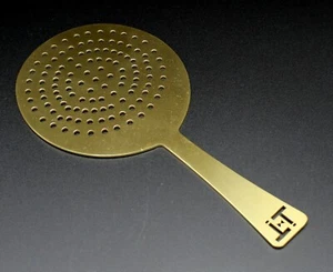 Cocktail Julep Strainer Flat Gold Titanium Surface Bar Tools Barware - Picture 1 of 1