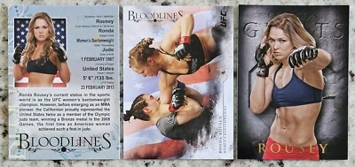 Ronda Rousey - 3 card lot - Topps UFC Bloodlines 2013 BL-RR - 2014 131 Flag /148 - Image 1 of 4