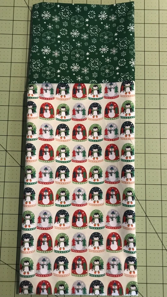 Fronha de algodão caseira globos de neve Natal - feita à mão, tamanho padrão - Imagem 1 de 1