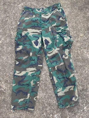Vintage 60s 70s US Army Military Cargo Camo Chino Pants Uniform Vietnam War 32 - Image 1 of 4