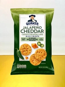〽️ New Quaker Jalapeño Cheddar Rice Crisps Gluten Free Whole Grains Bag 6oz - Picture 1 of 2