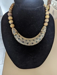 Vintage Made In India Tribal Wooden Necklace - Picture 1 of 6