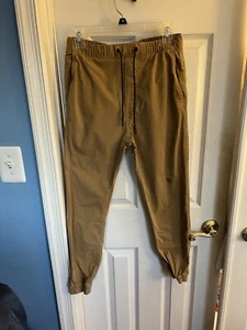 American Eagle Flex Jogger Pants Mens X-Small Khaki Drawstring Waistband - Picture 1 of 4