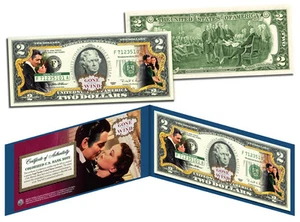 GONE WITH THE WIND *O'Hara & Butler* Legal Tender U.S. $2 Bill *LICENSED* - Picture 1 of 3