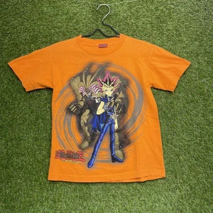 Vintage Yu Gi Oh Shirt Youth Medium Orange King of Games Anime Graphic Tee 2000s - Picture 1 of 11