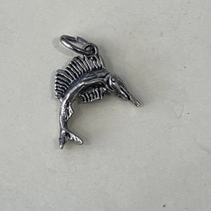 Sterling Silver SWORDFISH Charm Or Pendant ESTATE SALE FIND Stamped - Picture 1 of 4