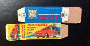 Matchbox #35 Merryweather Fire Engine #35 ‘71-74 Type I Repro Box  - Picture 1 of 2