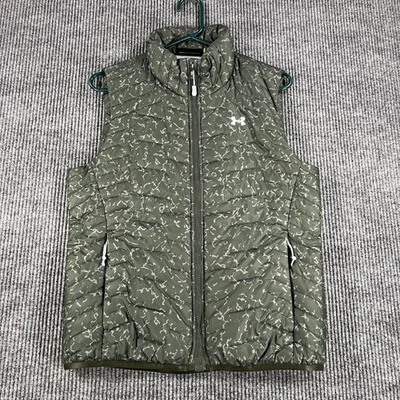 Chaleco Under Armour Mujer Medio Verde Camuflaje ColdGear Acolchado Puffer Aislado Cremallera Foto 1 de 4