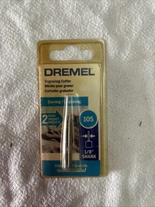 2 NEW DREMEL CARBIDE ENGRAVING CUTTER BIT 105, 1/8" SHANK ALSO OTHER ACCESSORIES - Picture 1 of 3