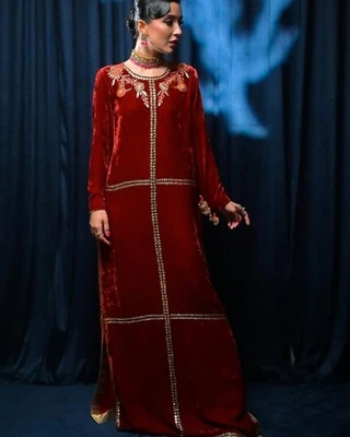 Dubai Ropa de Fiesta Noche Morroccon Caftán Abaya Vestido Ropa Islámica ROPAS Foto 1 de 4