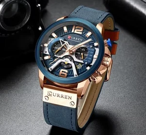 Relogio Masculino Mens Watch Top Brand Luxury Men Military Leather Quarts  - Picture 1 of 6