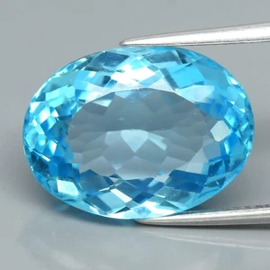 💎 15.31ct 17.5x13mm VS Oval Natural Sky Blue Topaz - Brazil Gemstone - Picture 1 of 4