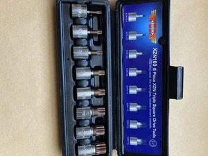 VIM Tools Triple Square Bit Spline Drive  Socket Set XZN100 3/8 Drive 4M-16M 8pc - Picture 1 of 3