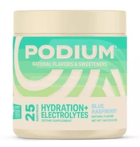 Podium Hydration + Electrolytes Energy Drink - Blue Raspberry, 25 Servings - NEW - Picture 1 of 7