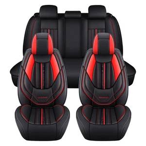 Schwarz Rot PU Leder Autositzbezüge Kissen Auto für MG 5-seats Luxus - Bild 1 von 15