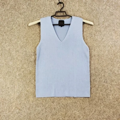 Alex Marie Sweater Vest Womens Large Light Blue V Neck Knit Sleeveless Pullover - Image 1 of 4