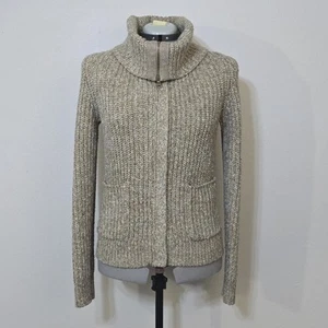 Lauren Ralph Lauren LRL Lauren Jeans Co. Brown Knit Zip Front Cardigan Sz Large - Picture 1 of 16