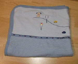 LITTLE ME Blue & White Stripe Plush Blue Dog Security Blanket Lovey 30x30" - Picture 1 of 5