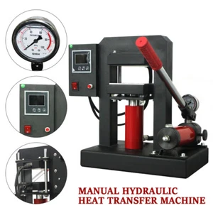 Hydraulic Press Manual Hydraulic Heat Press Machine w/ Pressure Gauge 5" x 5" - Picture 1 of 15