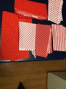 box lot of 6 pieces of Cotton Valentine fabric 1/2 to 1 yd remnants mask making - Picture 1 of 1