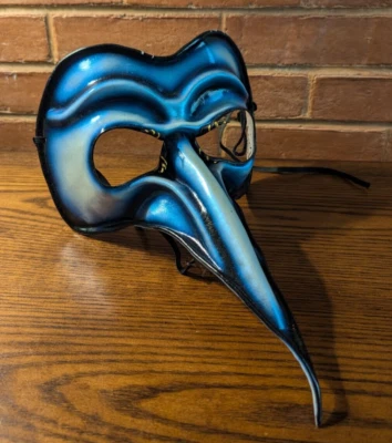 Vintage Mardi Gras Masquerade Leather Mask Jim Gibeault New Orleans early 1990s - Image 1 of 4