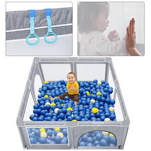 Laufstall Kinderzaun Laufgitter Krabbelgitter Sicherheitsspielplatz 180*150cm - Bild 1 von 12