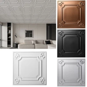 12er-Pack Drop Deckenfliesen & 3D Wandpaneele, 24"x24" Abdeckung 48 Quadratfuß - Bild 1 von 33
