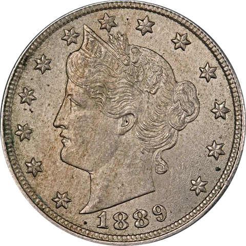 1889 Liberty V Nickel Nice BU+ Nice Eye Appeal Strong Strike Cover