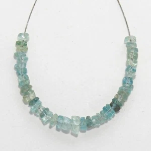 7.55cts Natural Aquamarine Round Coin Beads Loose Gemstone Size 3mm to 5mm 42pcs - Picture 1 of 6