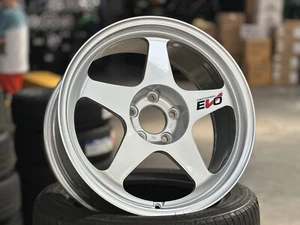 New 18x8.5J AOW EVO Regamaster Silver (4 Wheel) 5x114.3 HONDA CIVIC TOYOTA MAZDA - Picture 1 of 13