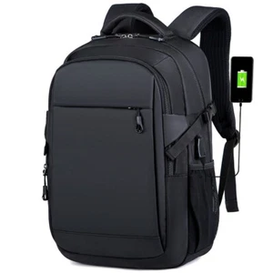 Hombres Mujeres Extra Grande 15.6" Laptop Mochila USB Viaje Escuela Negocios Bolso Negro - Imagen 1 de 14