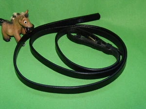 Schwarze Leder Showing Lead Zügel IV Pferd Messingschnalle 601/2" 154 cm - Bild 1 von 24