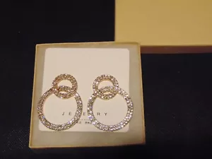 Pendientes de lujo de doble bucle de imitación para mujer - Imagen 1 de 4