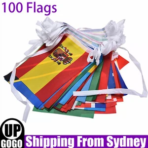 100 International Countries Flags World String Bunting Banner Party 25 Meters - Picture 1 of 8