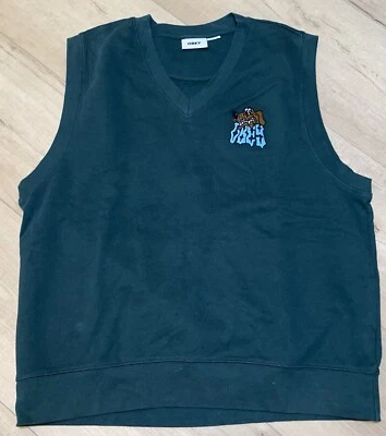 Chaleco Suéter Obey Verde Perro Bordado Para Hombre Grande  Foto 1 de 4