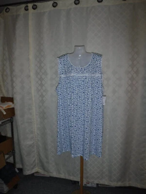 Camisas para dormir talla grande sin mangas, 4X, 3X, 1X, Croft y carretilla, multi florales y rayas Foto 1 de 4