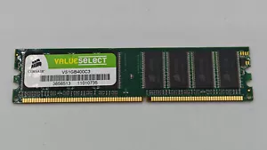 VS1GB400C3 Corsair 1GB PC3200 DDR-400MHz non-ECC Unbuffered CL3 184-Pin DIMM Mem - Picture 1 of 2