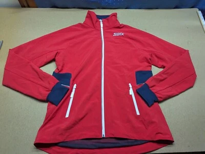 Chaqueta de esquí Swix para mujer grande roja esquí de fondo cremallera completa elástica secado rápido Foto 1 de 4
