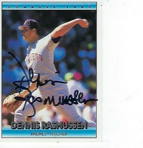 DENNIS RASMUSSEN FIRMADO 1992 DONRUSS #245 - SAN DIEGO PADRES - Imagen 1 de 1