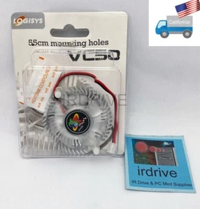 NEU Logisys 50mm 2pin VGA Karten Kühler Lüfter mit 55mm Befestigungslöchern + Paste - Bild 1 von 9